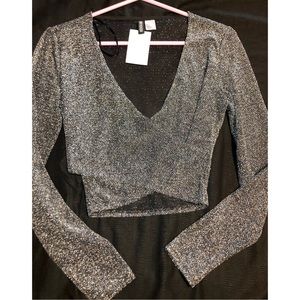 H&M glittery long sleeve crop top (Perfect for New Years)